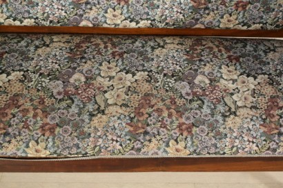 sofá, Imperio, rodapiés, asiento, tapicería, nuez, 800, hecha en Italia, #antiquariato, #sedie, #poltrone, #divani, #dimanoinmano