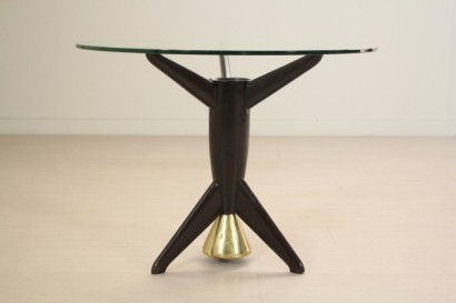 mesa de centro, de 50 años, cristal, ébano, latón, hecha en Italia, #modernariato, #complementi, #dimanoinmano
