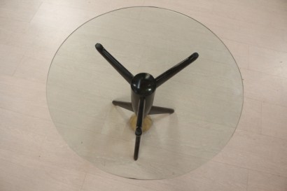 mesa de centro, de 50 años, cristal, ébano, latón, hecha en Italia, #modernariato, #complementi, #dimanoinmano