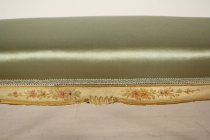 lacado banco, acolchado, policromía, lacado madera estilo, barroco, 900, hecho en Italia, #bottega, #mobiliinstile, #dimanoinmano