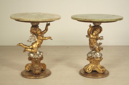 Runde Tische, vergoldet, versilbert, 900, hergestellt in Italien, #bottega, #mobiliinstile, #dimanoinmano