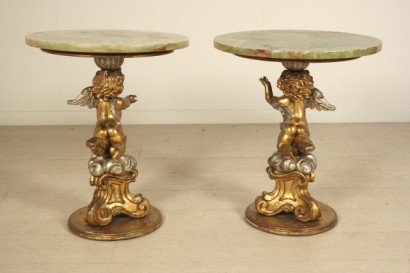 Runde Tische, vergoldet, versilbert, 900, hergestellt in Italien, #bottega, #mobiliinstile, #dimanoinmano