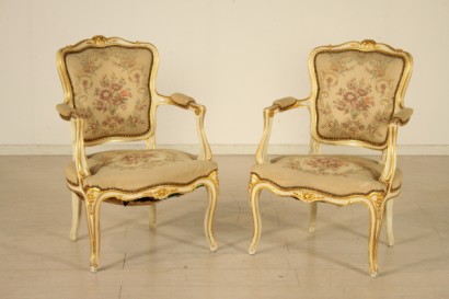 Coppia poltrone in stile Barocchetto
