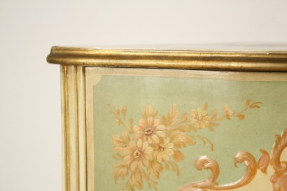 coin placard, décoration laquée, florale, polychrome, 900 de Baroque, fin, fait en Italie, #bottega, #barocchetto, #dimanoinmano