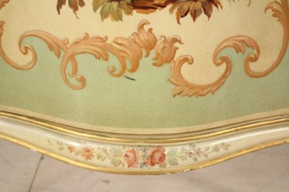 coin placard, décoration laquée, florale, polychrome, 900 de Baroque, fin, fait en Italie, #bottega, #barocchetto, #dimanoinmano