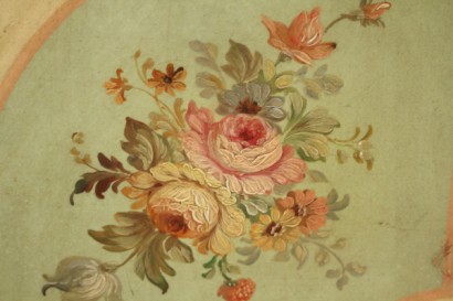 coin placard, décoration laquée, florale, polychrome, 900 de Baroque, fin, fait en Italie, #bottega, #barocchetto, #dimanoinmano