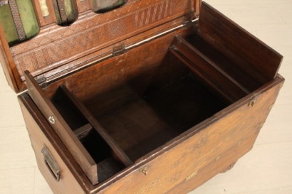 Kofferraum, orientalischer Stil, Messing, Teakholz, 900, 1900, #antiques, #altrimobili, # {* $ 0 $ *}