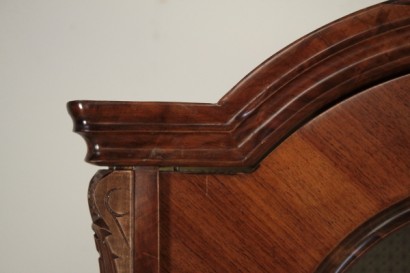 Gabinete, librería, vidrio, moldeado, nuez, 800, 900, hecha en Italia, #bottega, #umbertino, #dimanoinmano
