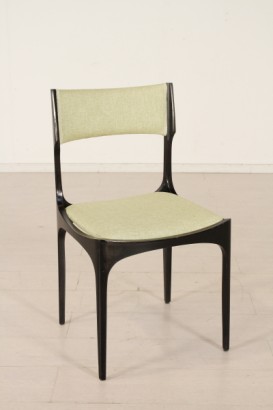 sedie, Giuseppe Gibelli, ebano, imbottitura, tessuto, anni 50, sormani, #modernariato, #sedie, #dimanoinmano
