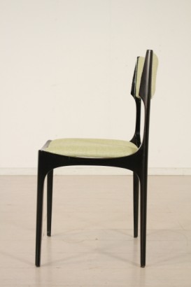 sedie, Giuseppe Gibelli, ebano, imbottitura, tessuto, anni 50, sormani, #modernariato, #sedie, #dimanoinmano