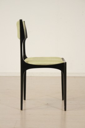 sedie, Giuseppe Gibelli, ebano, imbottitura, tessuto, anni 50, sormani, #modernariato, #sedie, #dimanoinmano