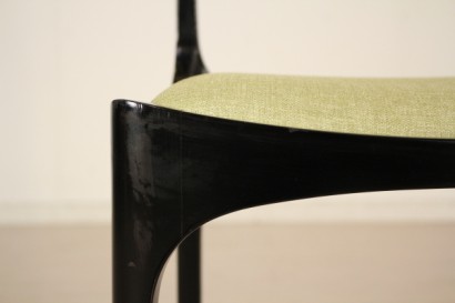 sedie, Giuseppe Gibelli, ebano, imbottitura, tessuto, anni 50, sormani, #modernariato, #sedie, #dimanoinmano