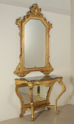 Mesa consola con espejo de Louis Philippe