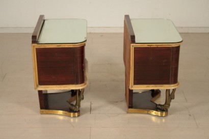Nachttische, furniert 20 Jahre, 30 Jahre, Holz, Palisander, Bronze, Messing, hergestellt in Italien, #modernariato, #mobilio, #dimanoinmano