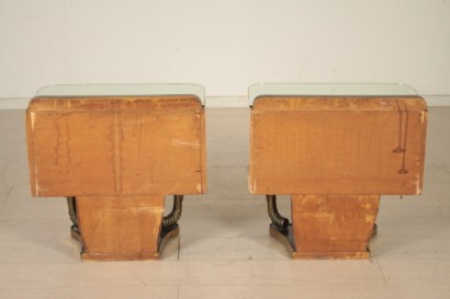 Nachttische, furniert 20 Jahre, 30 Jahre, Holz, Palisander, Bronze, Messing, hergestellt in Italien, #modernariato, #mobilio, #dimanoinmano