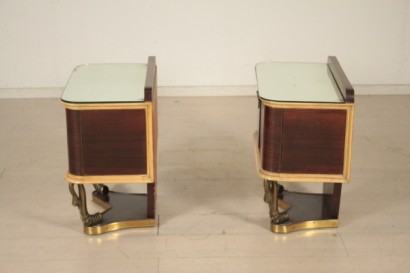Nachttische, furniert 20 Jahre, 30 Jahre, Holz, Palisander, Bronze, Messing, hergestellt in Italien, #modernariato, #mobilio, #dimanoinmano