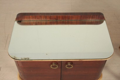Nachttische, furniert 20 Jahre, 30 Jahre, Holz, Palisander, Bronze, Messing, hergestellt in Italien, #modernariato, #mobilio, #dimanoinmano