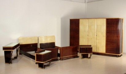 Nachttische, furniert 20 Jahre, 30 Jahre, Holz, Palisander, Bronze, Messing, hergestellt in Italien, #modernariato, #mobilio, #dimanoinmano