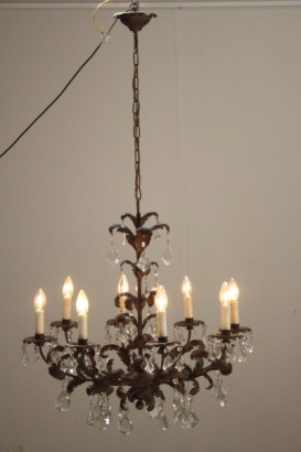 Lampadario ferro battuto