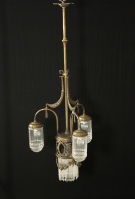 Kronleuchter, Glas, Bronze, 900, Freiheit, hergestellt in Italien, #bottega, #illuminazione, #dimanoinmano