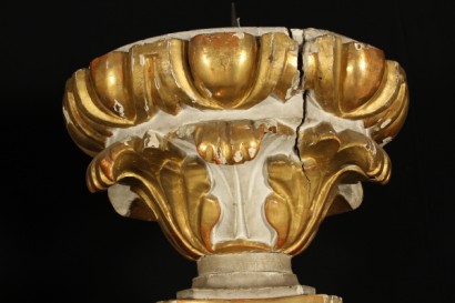 Fackel Träger, geschnitzt Holz, vergoldete, neoklassischen, made in Italy, #antiquariato, #lampadari, #dimanoinmano