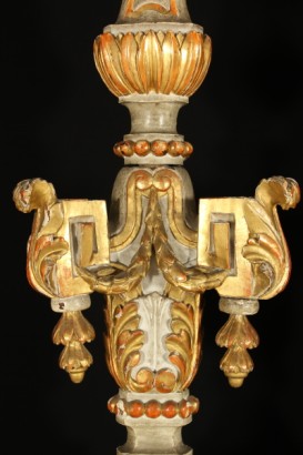 Fackel Träger, geschnitzt Holz, vergoldete, neoklassischen, made in Italy, #antiquariato, #lampadari, #dimanoinmano