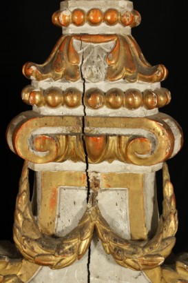 Fackel Träger, geschnitzt Holz, vergoldete, neoklassischen, made in Italy, #antiquariato, #lampadari, #dimanoinmano