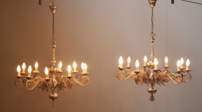 Paar Metall Kronleuchter