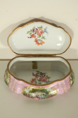 Schatulle, Porzellan, Messing, 900, Frankreich, #Antiquitäten, #Objekte, # {* $ 0 $ *}