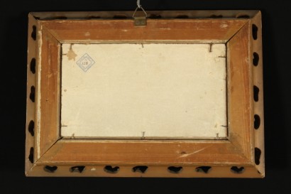 Kunst des 20. Jahrhunderts 900, Silvio Poma (1841-1932), Blick auf den See, Landschaft, Ölgemälde, #arte, #novecento, #dimanoinmano