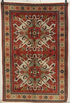 Teppich, Türkis, Mikra, Wolle, Baumwolle, 60 Jahre, Türkei, Handwerk, #antiquariato, #tappeti, #dimanoinmano hand