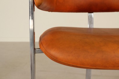 Stühle, Metall, Leder, hergestellt in Italien, #modernariato, #sedie, #dimanoinmano