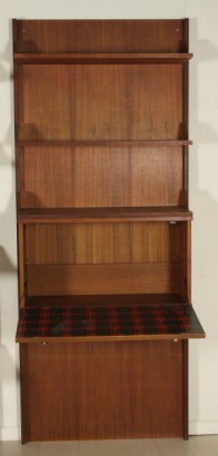 Bibliothek, furniert 50 Jahre, 60 Jahre, hergestellt in Italien, Holz, Teakholz, Messing, #modernariato, #mobilio, #dimanoinmano