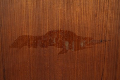 Bibliothek, furniert 50 Jahre, 60 Jahre, hergestellt in Italien, Holz, Teakholz, Messing, #modernariato, #mobilio, #dimanoinmano