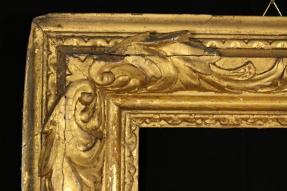 marco, madera tallado, dorada, 800, flores, oro, hecha en Italia, #antiquariato, #specchi, #cornici, #dimanoinmano,