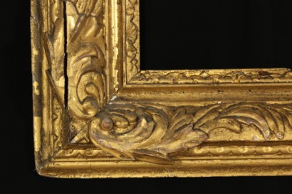 marco, madera tallado, dorada, 800, flores, oro, hecha en Italia, #antiquariato, #specchi, #cornici, #dimanoinmano,