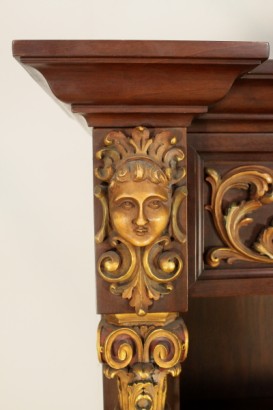 Bibliothek, Neo-Renaissance, 900, furnierte Holz, Nussbaum, hergestellt in Italien, #bottega, #mobiliinstile, #dimanoinmano