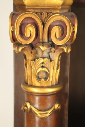 Bibliothek, Neo-Renaissance, 900, furnierte Holz, Nussbaum, hergestellt in Italien, #bottega, #mobiliinstile, #dimanoinmano