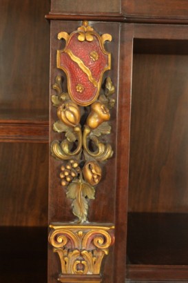 Bibliothek, Neo-Renaissance, 900, furnierte Holz, Nussbaum, hergestellt in Italien, #bottega, #mobiliinstile, #dimanoinmano