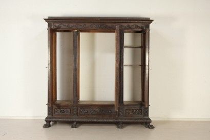 Schrank, 900, furniert Holz, Nussbaum, machte in Italien, #bottega, #neorinascimento, #dimanoinmano