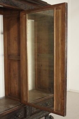 Schrank, 900, furniert Holz, Nussbaum, machte in Italien, #bottega, #neorinascimento, #dimanoinmano