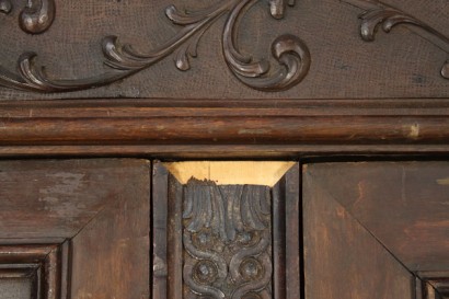 Schrank, 900, furniert Holz, Nussbaum, machte in Italien, #bottega, #neorinascimento, #dimanoinmano