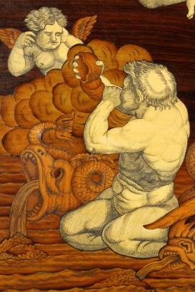 Eingelegtes Tabelle, Poseidon, Amphitrite, neoklassischen Art, 700, #antiquariato, #oggettistica, #dimanoinmano