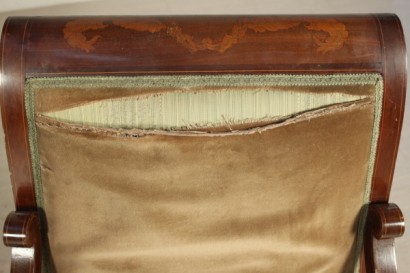 Sessel, Charles X, 900, hergestellt in Italien, Nussbaum, Ahorn, #bottega, #mobiliinstile, #dimanoinmano