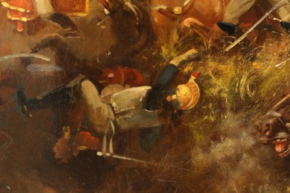 Kunst, 19. Jahrhundert, 800, 1800, Sebastiano De Albertis (1828 – 1897), Schlacht bei Waterloo, Öl auf #arte, Panel, #ottocento, #dimanoinmano