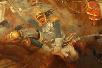 Kunst, 19. Jahrhundert, 800, 1800, Sebastiano De Albertis (1828 – 1897), Schlacht bei Waterloo, Öl auf #arte, Panel, #ottocento, #dimanoinmano