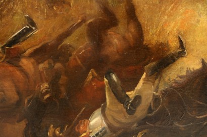 Kunst, 19. Jahrhundert, 800, 1800, Sebastiano De Albertis (1828 – 1897), Schlacht bei Waterloo, Öl auf #arte, Panel, #ottocento, #dimanoinmano