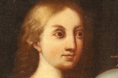 pittura antica di arte, italia, salvator mundi, del 700, reintelato, restaurato