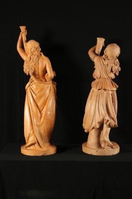 Coppia di statue in terracotta