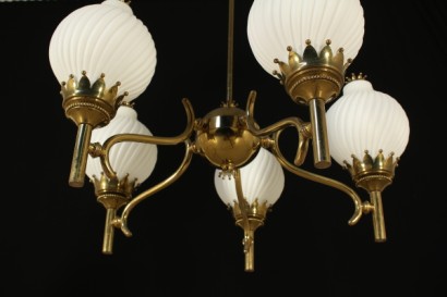 lampadario, anni 50, arredoluce, ottone, #modernariato, #illuminazione, #dimanoinmano